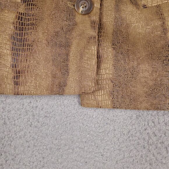 Chico's Jacket Womens Size 2 Large Brown Faux Snakeskin Button Up - Picture 5 of 15